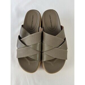 Lucky Brand Khaki Crisscross Sandals
